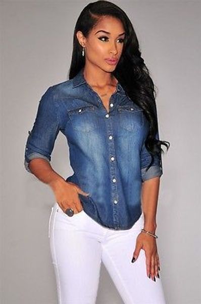 women's blouses shirts women casual blue jean soft denim long sleeve shirt blouse lady button pocket slim blouse 230410, White
women's blouses shirts women casual blue jean soft denim long sleeve shirt blouse lady button pocket slim blouse 230410, White