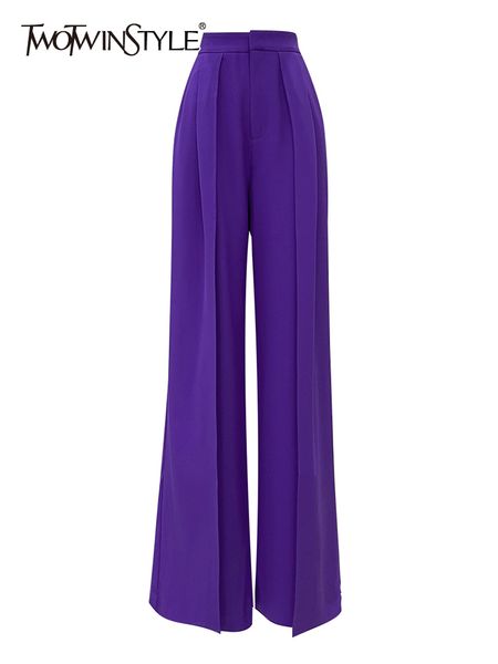 women's pants s twotyle purple loose wide leg for women high waist solid minimalist trousers female fashion clothing spring 230410, Black;white
women's pants s twotyle purple loose wide leg for women high waist solid minimalist trousers female fashion clothing spring 230410, Black;white