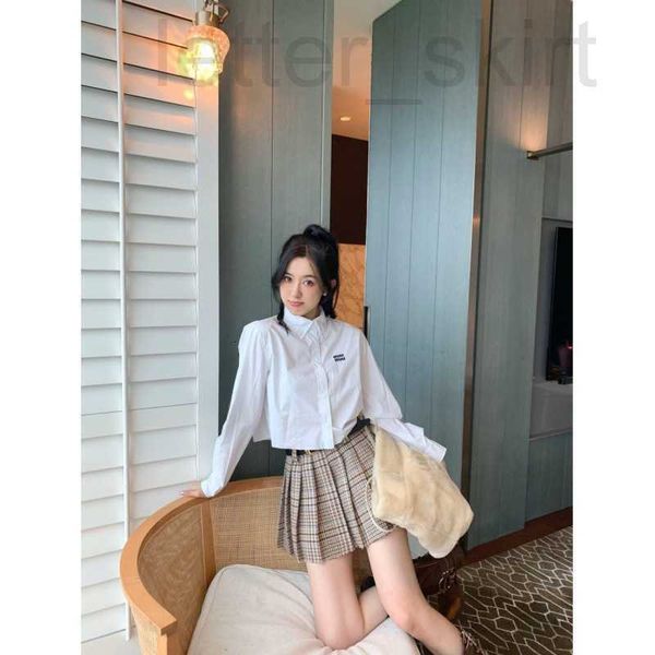 women's polos designer 2 autumn and winter new leather sleeve letter embroidery short shirt age reducing versatile show thin long legs, White
women's polos designer 2 autumn and winter new leather sleeve letter embroidery short shirt age reducing versatile show thin long legs, White