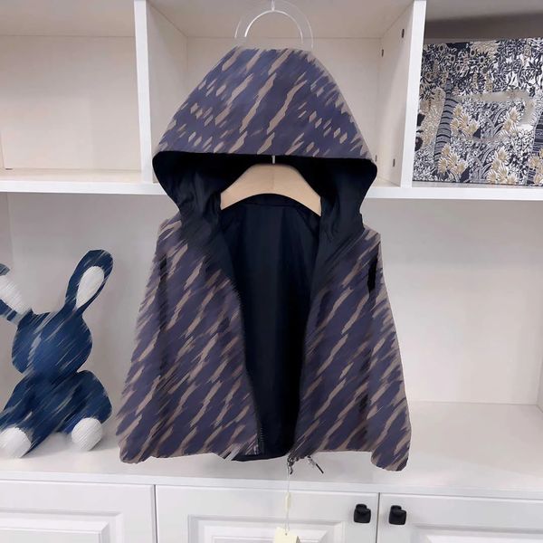 Kids Double Sided Striped Hooded Jacket with Zipper for Spring Autumn Winter 2024, Size -160 CM, Casual Outdoor Sunscreen Clothes, Blue
Kids Double Sided Striped Hooded Jacket with Zipper for Spring Autumn Winter 2024, Size -160 CM, Casual Outdoor Sunscreen Clothes, Blue