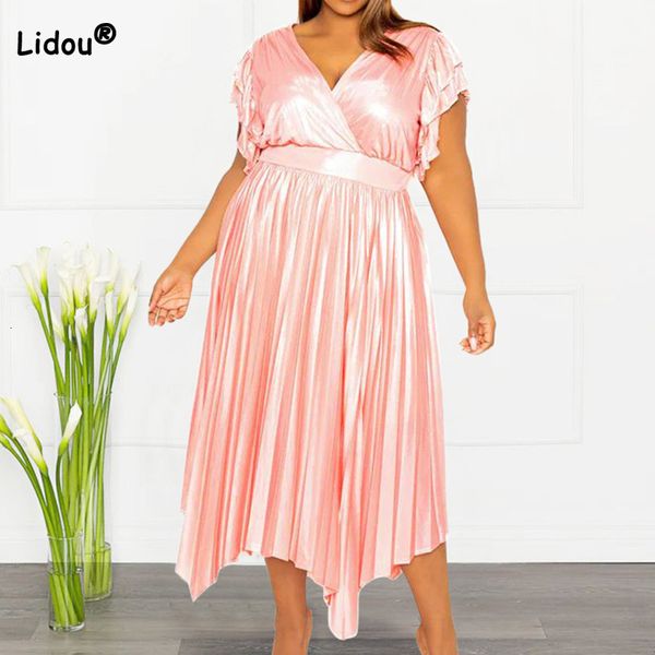 plus size dresses spring summer elegant size clothes fashion deep v neck solid color splicing ruffles 3 4 sleeve pleated midi long 230410, Black
plus size dresses spring summer elegant size clothes fashion deep v neck solid color splicing ruffles 3 4 sleeve pleated midi long 230410, Black
