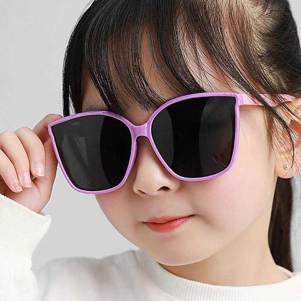 childrens polarized sunglasses fashion large square frame cute baby, Blue