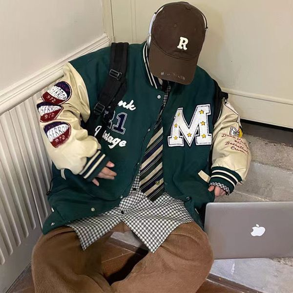 men's jackets 2023 american retro letter embroidered coat men y2k street hip hop trend baseball uniform couple casual loose jacket 2304, Black;brown
men's jackets 2023 american retro letter embroidered coat men y2k street hip hop trend baseball uniform couple casual loose jacket 2304, Black;brown