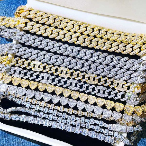 2023 new design iced out moissanite diamonds baguette hip hop bust down custom made cuban link chain heart tennis chain, Silver
2023 new design iced out moissanite diamonds baguette hip hop bust down custom made cuban link chain heart tennis chain, Silver