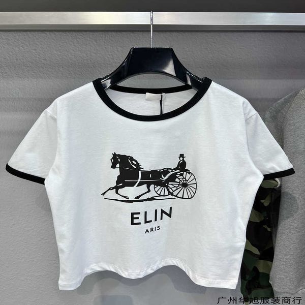 2023 new women's tshirt shirt the correct version of summer front carriage pattern letter print, White
2023 new women's tshirt shirt the correct version of summer front carriage pattern letter print, White
