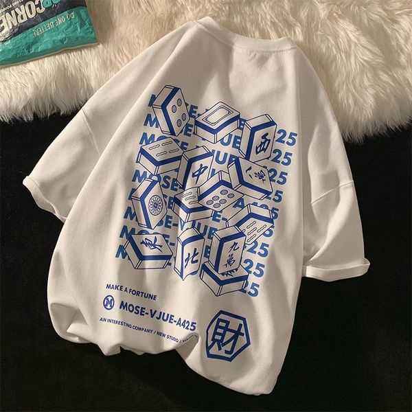 men's t-shirts mahjong pattern retro fashion brand short sleeved t-shirt for men and women summer casual hip-hop street couple 230410, White;black
men's t-shirts mahjong pattern retro fashion brand short sleeved t-shirt for men and women summer casual hip-hop street couple 230410, White;black