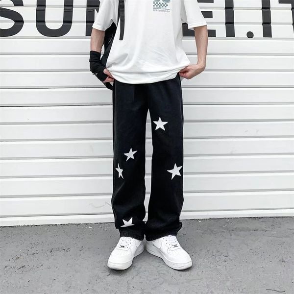 men's jeans vintage gothic women straight loose star printed high street black denim trousers y2k summer spring streetwear 230410, Blue
men's jeans vintage gothic women straight loose star printed high street black denim trousers y2k summer spring streetwear 230410, Blue