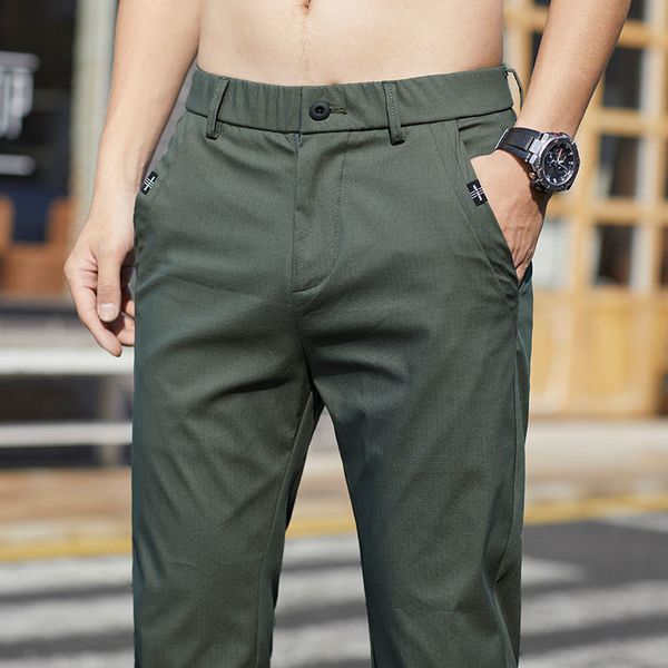 men's pants streetwear fashion casual suit spring autumn solid allmatch slim korean male clothing full straight trousers 38 230410, Black
men's pants streetwear fashion casual suit spring autumn solid allmatch slim korean male clothing full straight trousers 38 230410, Black