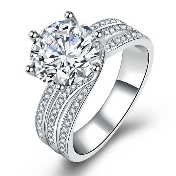 full diamond large loose stone ring zirconia engagement ring rotating twist full diamond classic six claw ring, Silver
full diamond large loose stone ring zirconia engagement ring rotating twist full diamond classic six claw ring, Silver