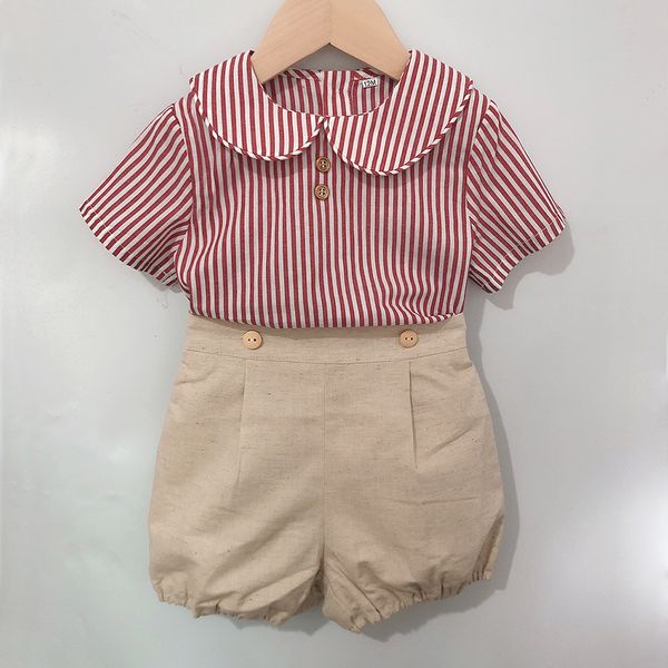 clothing sets 2-piece children's boutique clothing set spanish baby short sleeved cotton linen striped set suitable for girls and boys&, White
clothing sets 2-piece children's boutique clothing set spanish baby short sleeved cotton linen striped set suitable for girls and boys&, White