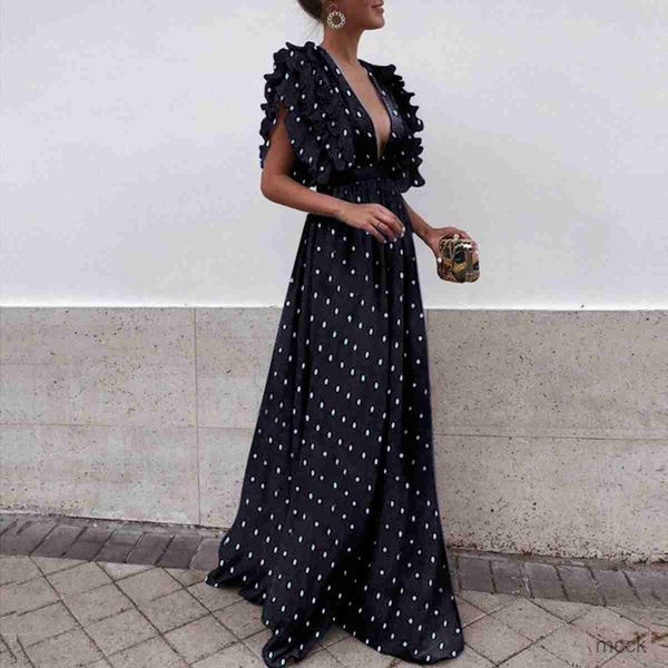 women casual dresses split dot printed pleat cap sleeves long women party evening dresses new deep v neck a line floor casual dress m230411, Black;gray
women casual dresses split dot printed pleat cap sleeves long women party evening dresses new deep v neck a line floor casual dress m230411, Black;gray