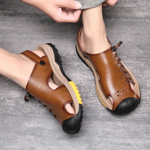 sandals summer genuine leather men's brand leisure soft breathable crocks designer shoes beach men classic big size 38 230410, Black
sandals summer genuine leather men's brand leisure soft breathable crocks designer shoes beach men classic big size 38 230410, Black