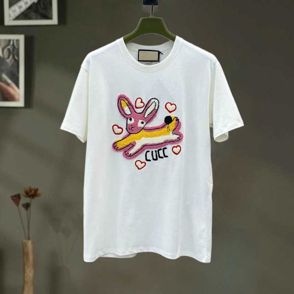designer women's clothing 20% off shirt korean summer 2023 rabbit embroidery letter sleeve t-shirt label, White
designer women's clothing 20% off shirt korean summer 2023 rabbit embroidery letter sleeve t-shirt label, White