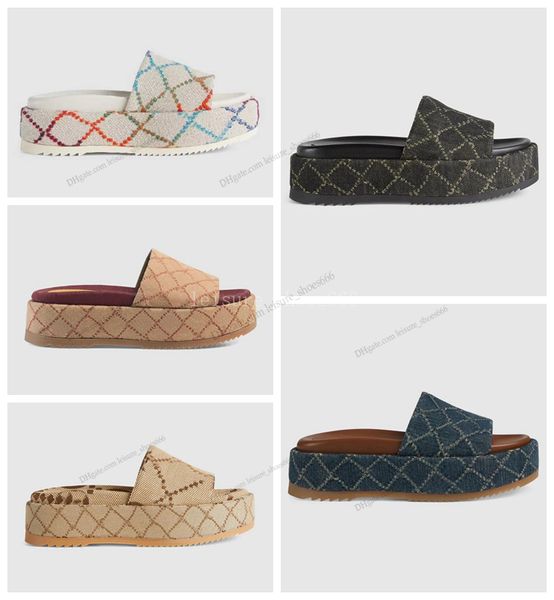 Image of designer style Slippers Sandal Sliders Macaron thick bottom non-slip soft bottom fashion G house slipper women wear beach flip-flops INS