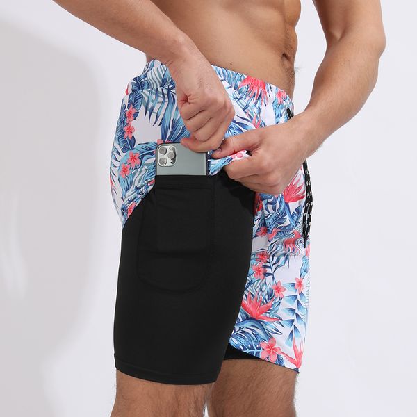 seaside holiday loose board shorts large size printed men's style five-cent men's beach pants, White;black
seaside holiday loose board shorts large size printed men's style five-cent men's beach pants, White;black