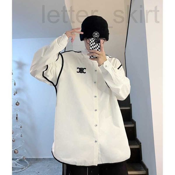 women's polos designer 23ss spring/summer new contrast color shirt fabric double yarn cotton face patch embroidered loose fit men', White
women's polos designer 23ss spring/summer new contrast color shirt fabric double yarn cotton face patch embroidered loose fit men', White
