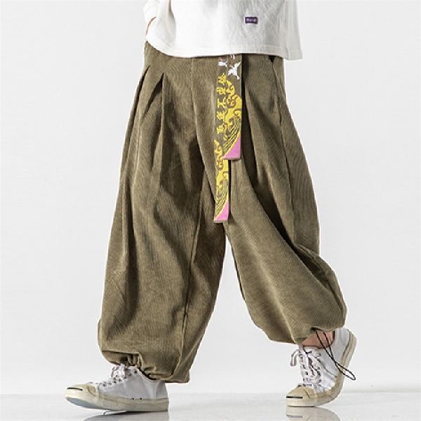men's pants chinoiserie belt loose casual men's harajuku corduroy sports pants jogging pants plus size couple's pants 230410, Black
men's pants chinoiserie belt loose casual men's harajuku corduroy sports pants jogging pants plus size couple's pants 230410, Black