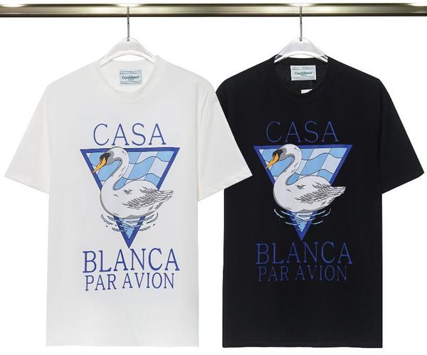 classical white casa designer t shirt summer short sleeve swan print casablanca women men tshirt par avion tee mens clothes, White;black
classical white casa designer t shirt summer short sleeve swan print casablanca women men tshirt par avion tee mens clothes, White;black