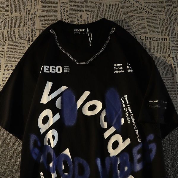 men's t-shirts vintage mens cotton t-shirt hip hop high street letter print t shirt european and american streetwear chain half sleeve, White;black
men's t-shirts vintage mens cotton t-shirt hip hop high street letter print t shirt european and american streetwear chain half sleeve, White;black