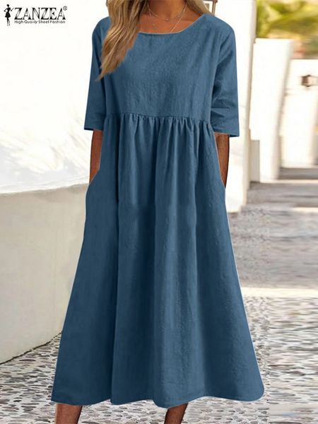 casual dresses zanzea vintage dress o-neck half sleeve solid dresses summer women mid-calf length robe female causal holiday sundress kaftan, Black;gray
casual dresses zanzea vintage dress o-neck half sleeve solid dresses summer women mid-calf length robe female causal holiday sundress kaftan, Black;gray