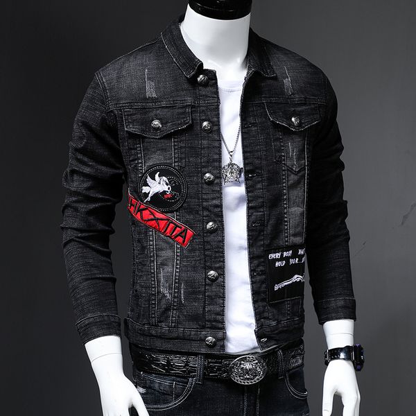men's jackets casual american cotton denim 2023 spring autumn embroidered jeans slim fit coats hip hop streetwear clothing 230410, Black;brown
men's jackets casual american cotton denim 2023 spring autumn embroidered jeans slim fit coats hip hop streetwear clothing 230410, Black;brown