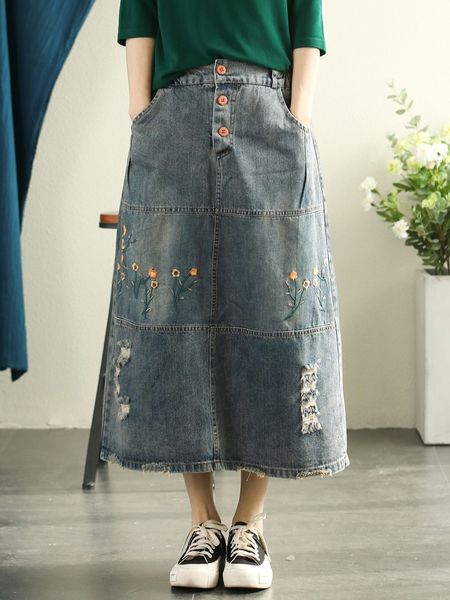 skirts 22 women's denim skiing spring sen girl style hole washing bleached embroidery flower sanding pocket loose women's a-line s, Black
skirts 22 women's denim skiing spring sen girl style hole washing bleached embroidery flower sanding pocket loose women's a-line s, Black