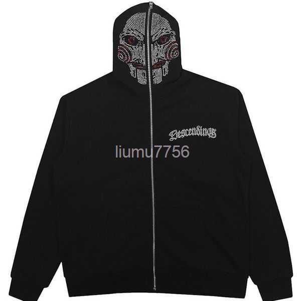 men's hoodies y2k full zip up hoodie men autumn winter gothic rhinestones web sweatshirt hip hop grunge skeleton oversized jacket b9s6, Black
men's hoodies y2k full zip up hoodie men autumn winter gothic rhinestones web sweatshirt hip hop grunge skeleton oversized jacket b9s6, Black