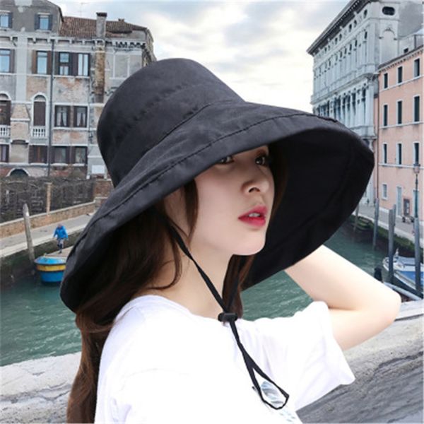 wide brim hats bucket 1pc summer big sun for female seaside protection uv beach cap japanese wild fisherman with windproof rope gifts 230410, Blue;gray
wide brim hats bucket 1pc summer big sun for female seaside protection uv beach cap japanese wild fisherman with windproof rope gifts 230410, Blue;gray