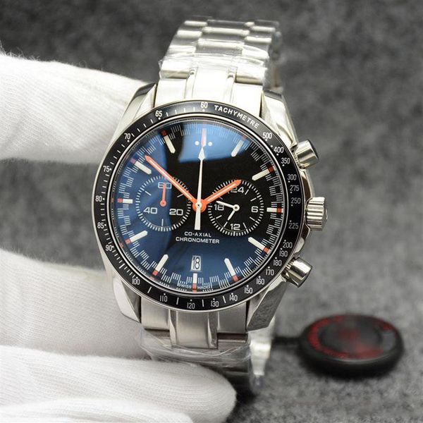 high grade 44mm quartz chronograph mens watches red hands stainless steel bracelet fixed bezel with a ring showing tachymeter 2416, Slivery;brown
high grade 44mm quartz chronograph mens watches red hands stainless steel bracelet fixed bezel with a ring showing tachymeter 2416, Slivery;brown