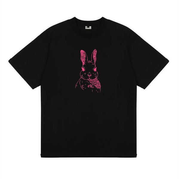 2023 new women's tshirt edition summer rabbit letter print loose sleeve t-shirt for men women, White
2023 new women's tshirt edition summer rabbit letter print loose sleeve t-shirt for men women, White