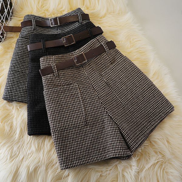 women's shorts houndstooth wool shorts women's autumn and winter high waist vintage slim fit boots underwear size wool pocket wide, White;black
women's shorts houndstooth wool shorts women's autumn and winter high waist vintage slim fit boots underwear size wool pocket wide, White;black