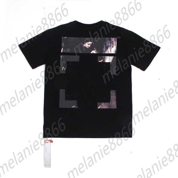 style white 20ss men's t-shirts oil painting religious arrow print short sleeve casual t-shirt, White;black
style white 20ss men's t-shirts oil painting religious arrow print short sleeve casual t-shirt, White;black