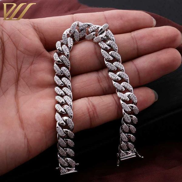 14k white gold finish men's cuban bracelet melee moissanite cuban link chain diamond gold bracelet cuban, Silver
14k white gold finish men's cuban bracelet melee moissanite cuban link chain diamond gold bracelet cuban, Silver