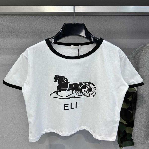 designer summer women t shirt shirt high edition front print carriage custom knitted dyed soft comfortable t-shirt sleeve, White
designer summer women t shirt shirt high edition front print carriage custom knitted dyed soft comfortable t-shirt sleeve, White