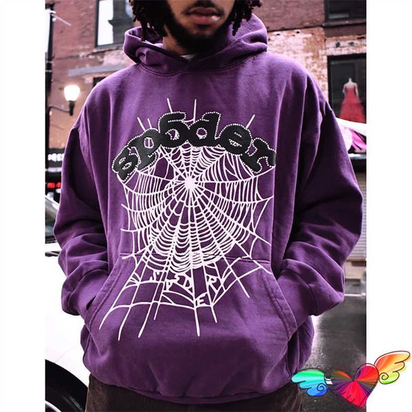 

Men's Hoodies Fashion Sp5der 555555 Sweatshirts designer Flash stickers hoodie and 2023 men women 1 purple young bandit spider sweatshirts World Wide sweaters, Dark grey