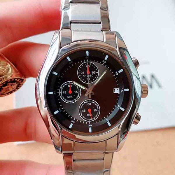 men date luxury watch men watches quarz chronograph movement rubber sports montre de luxe master watches leather wristwatch101, Slivery;brown
men date luxury watch men watches quarz chronograph movement rubber sports montre de luxe master watches leather wristwatch101, Slivery;brown