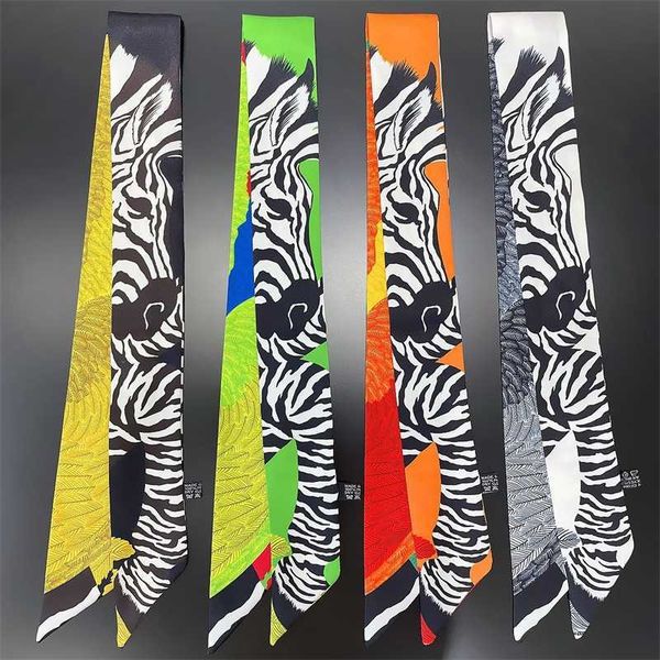 early autumn new simulated silk twill small ribbon zebra french scarf women's versatile neckband hair tie bag, Black;purple
early autumn new simulated silk twill small ribbon zebra french scarf women's versatile neckband hair tie bag, Black;purple