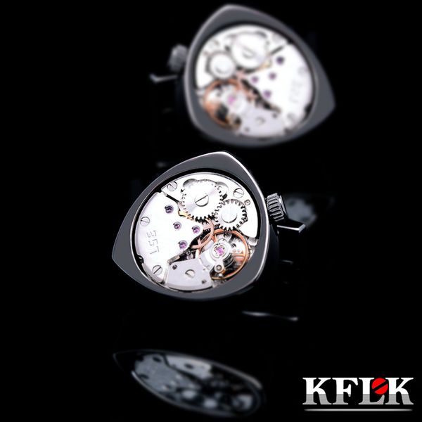 cuff links kflk jewelry shirts cufflinks for mens brand black watch movement mechanical cuff links buttons male guests 230410, Silver
cuff links kflk jewelry shirts cufflinks for mens brand black watch movement mechanical cuff links buttons male guests 230410, Silver