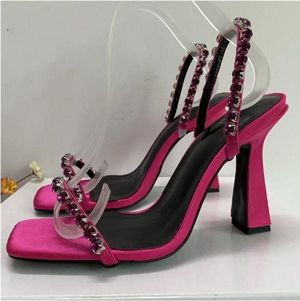 luxury satin diamond narrow band sandals for girls unique high heel slingbacks open toe rhinestone chain mules summer, Black
luxury satin diamond narrow band sandals for girls unique high heel slingbacks open toe rhinestone chain mules summer, Black