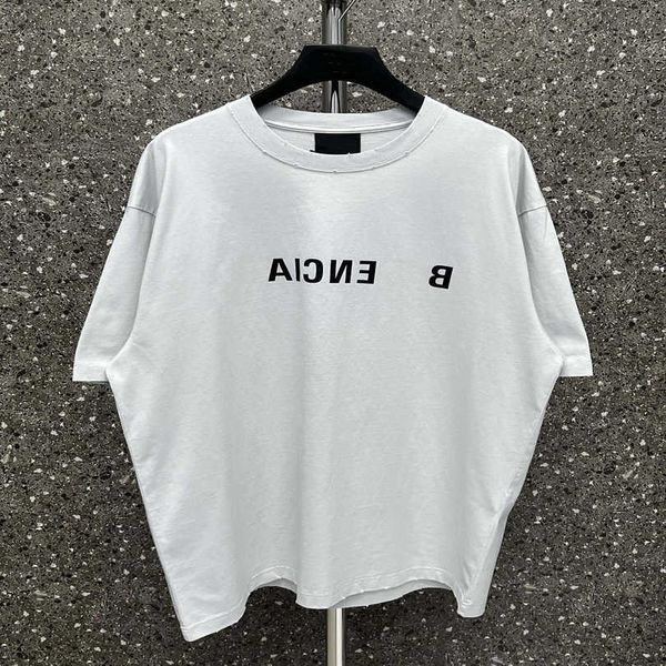 2023 new women's tshirt edition summer broken hole authentic mirror letter print couple sleeve t-shirt, White
2023 new women's tshirt edition summer broken hole authentic mirror letter print couple sleeve t-shirt, White