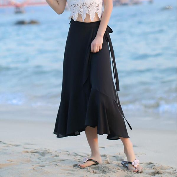 skirts 7 color 2023 summer chiffon skirt solid beach midi split adjustable waist -, Black
skirts 7 color 2023 summer chiffon skirt solid beach midi split adjustable waist -, Black