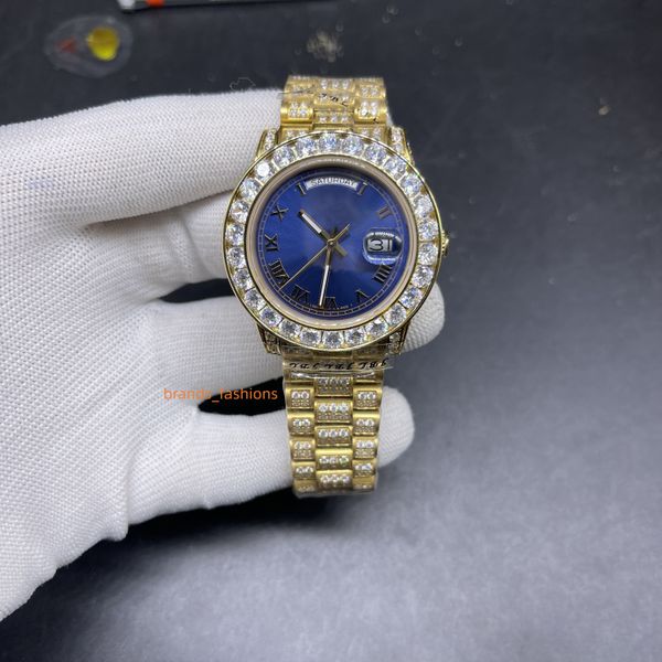 men's watch gold iced out diamond popular watch 40mm blue face fully automatic mechanical watches life waterproof, Slivery;brown
men's watch gold iced out diamond popular watch 40mm blue face fully automatic mechanical watches life waterproof, Slivery;brown