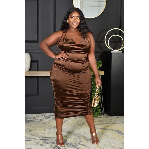 plus size dresses size women elegant summer solid party sleeveless lady fashion prom evening gowns club silk outfits 230410, Black
plus size dresses size women elegant summer solid party sleeveless lady fashion prom evening gowns club silk outfits 230410, Black