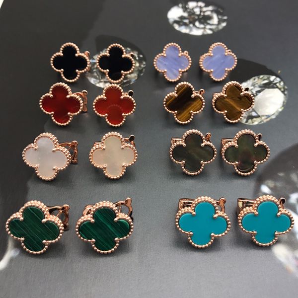 four leaf clover earrings natural shell gemstone gold plated 18k designer for woman t0p quality highest counter quality classic style luxury, Silver
four leaf clover earrings natural shell gemstone gold plated 18k designer for woman t0p quality highest counter quality classic style luxury, Silver