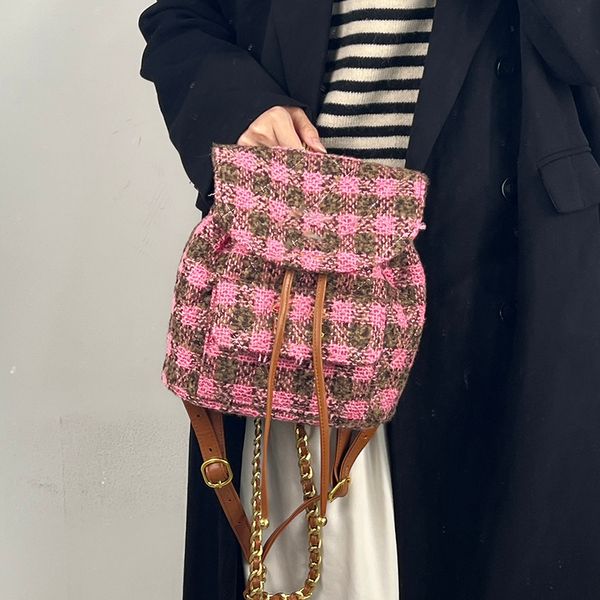22k womens classic wool tweed backpack bags drawstring bucket shoulder designer handbag gold metal hardware matelasse chain crossbody should
22k womens classic wool tweed backpack bags drawstring bucket shoulder designer handbag gold metal hardware matelasse chain crossbody should