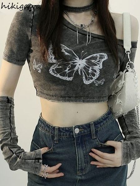 women's t-shirt harajuku crop y2k clothing shirts for women off shoulder tees korean irregular tshirt summer woman halter 230411, White
women's t-shirt harajuku crop y2k clothing shirts for women off shoulder tees korean irregular tshirt summer woman halter 230411, White