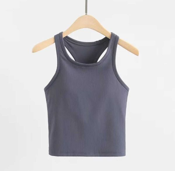 lu tank slim fit sleeveless yoga outfits shirt brushed women workout sports with padded bra, Gray
lu tank slim fit sleeveless yoga outfits shirt brushed women workout sports with padded bra, Gray