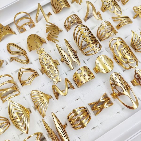 band rings 102030pcslot stainless steel golden hollow rings for women and men carved flower butterfly exaggerated big ring charm jewelry 230, Silver
band rings 102030pcslot stainless steel golden hollow rings for women and men carved flower butterfly exaggerated big ring charm jewelry 230, Silver