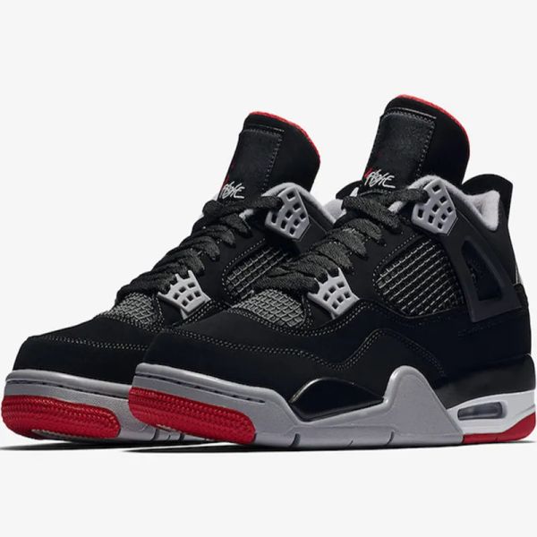 

2023 classic jumpman 4 4s bred basketball shoes mens iv black cement grey-summit white-fire red designer sports sneakers size us5.5-13