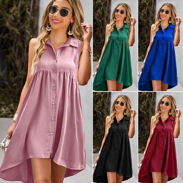 casual dresses summer women's sleeveless casual style polyester material 2023 new fashion solid color front short back long a-line dres, Black;gray
casual dresses summer women's sleeveless casual style polyester material 2023 new fashion solid color front short back long a-line dres, Black;gray